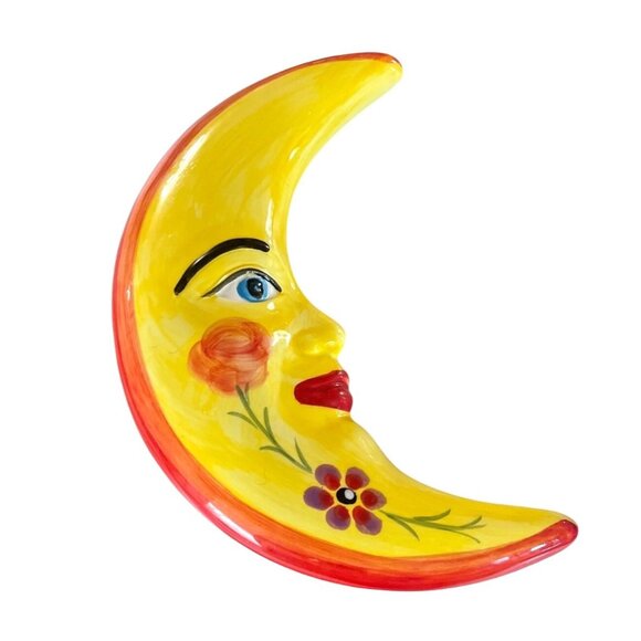 Ceramicas Anoru S.L. Other - Hand Painted Ceramic Crescent Moon Wall Hanging Anoru S.L. Spain